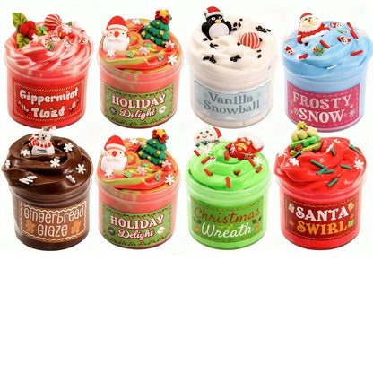 Christmas Slime Advent Calendar with 8 Dessert Jars and 16 Charms and Sprinkles