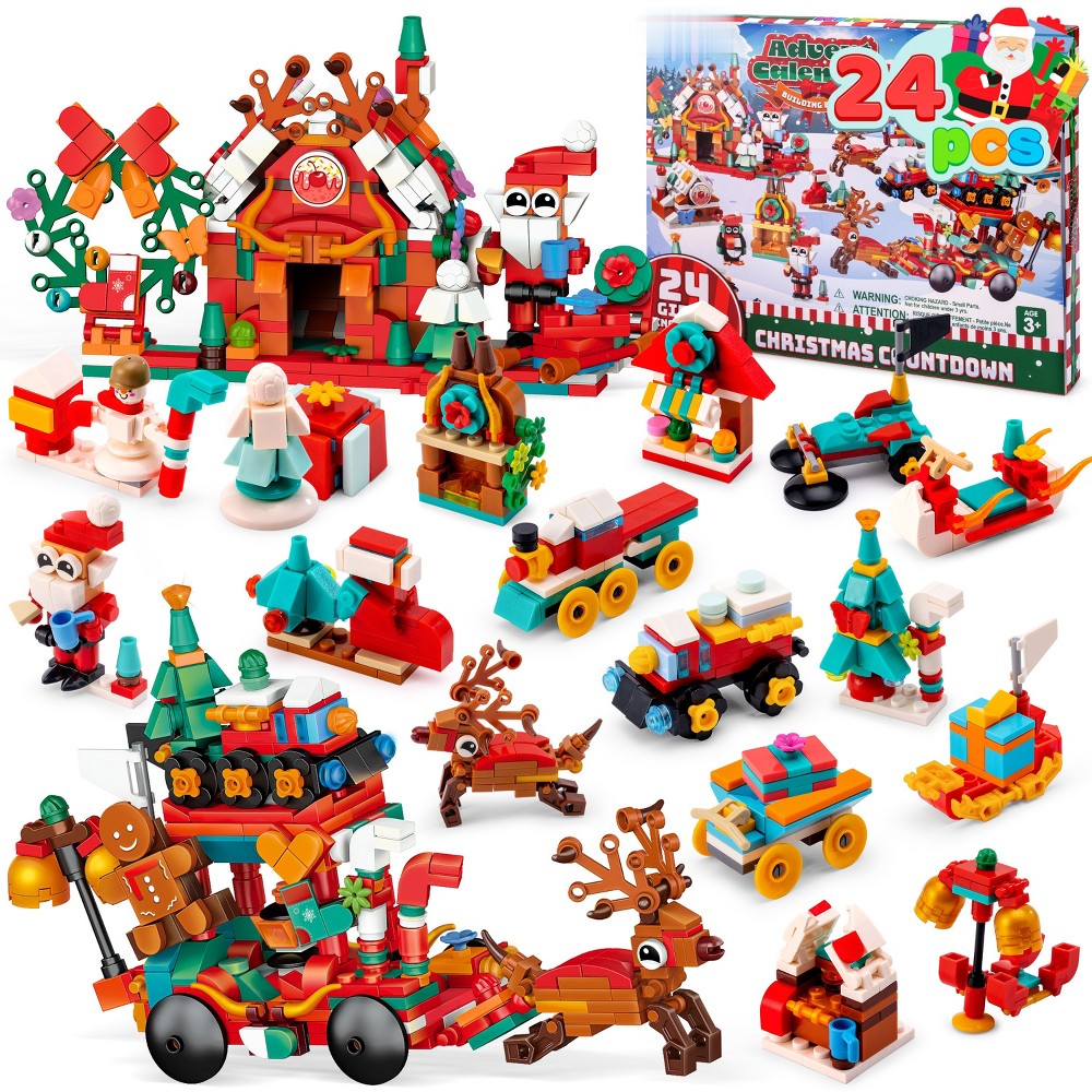 Block Countdown Calendar with 24 Mini Builds and Two Larger Models for Kids and Collectors