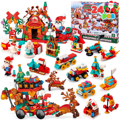 Block Countdown Calendar with 24 Mini Builds and Two Larger Models for Kids and Collectors