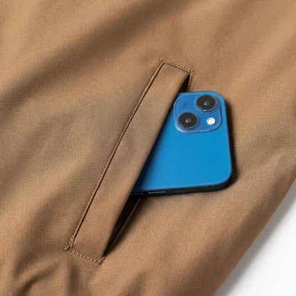 Men's Bomber Jacket with Metal Zipper, Rib Knit Collar and Matte Wind-Resistant Finish