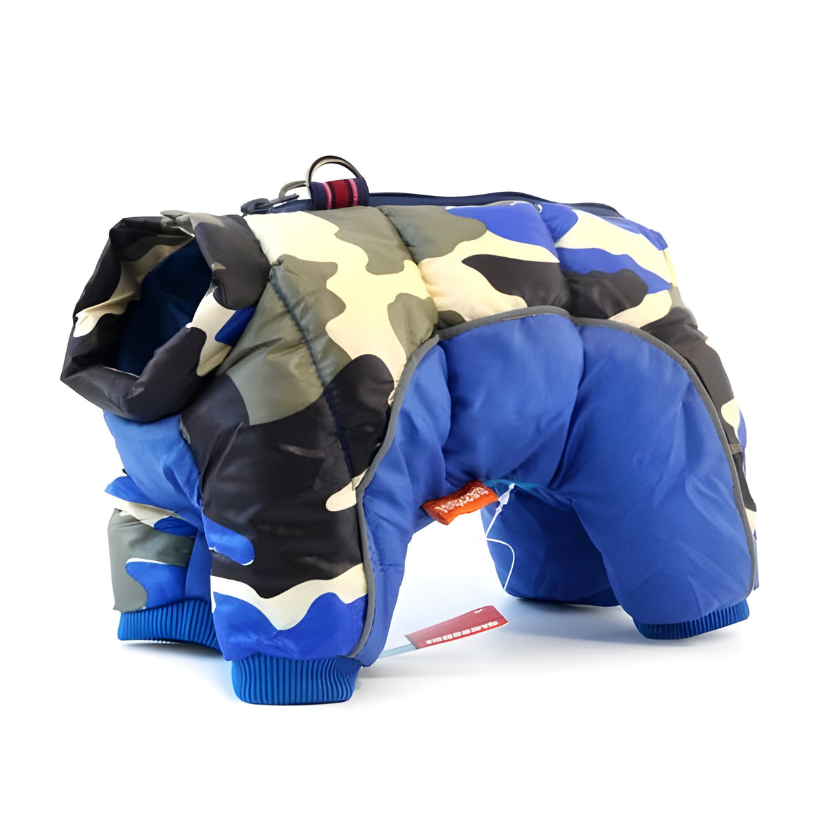 Insulated Dog Parka with Back Zipper and Reflective Strip, Water Resistant