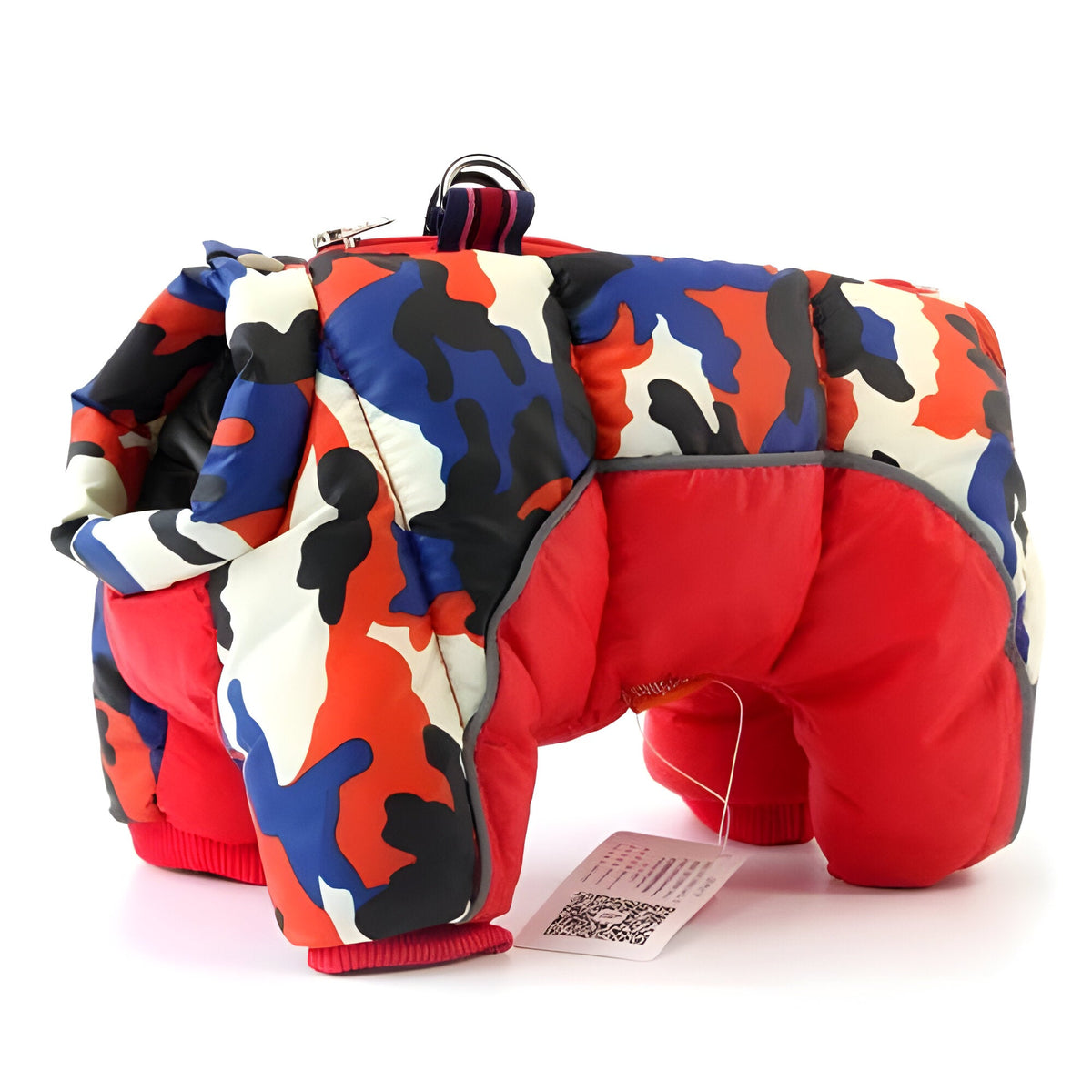Insulated Dog Parka with Back Zipper and Reflective Strip, Water Resistant