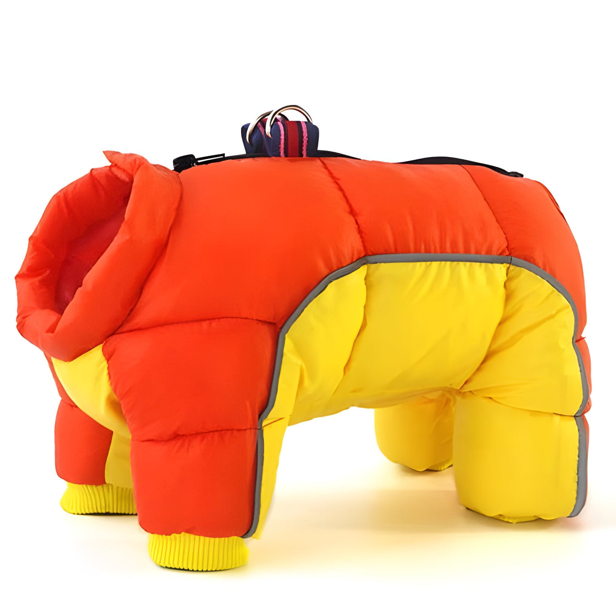 Insulated Dog Parka with Back Zipper and Reflective Strip, Water Resistant