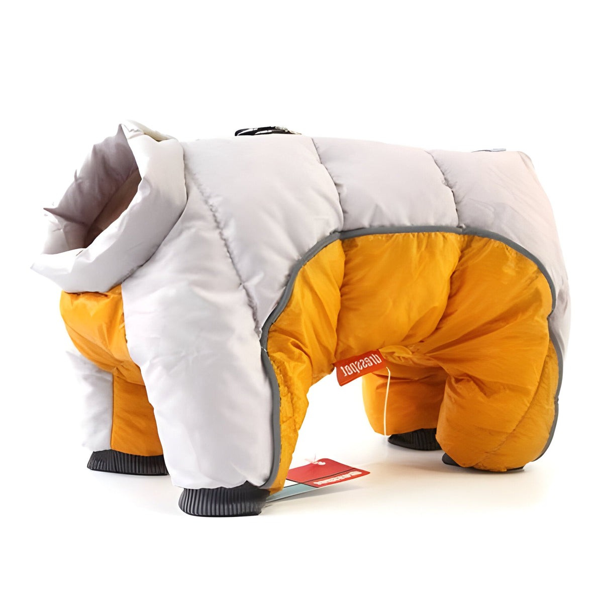 Insulated Dog Parka with Back Zipper and Reflective Strip, Water Resistant
