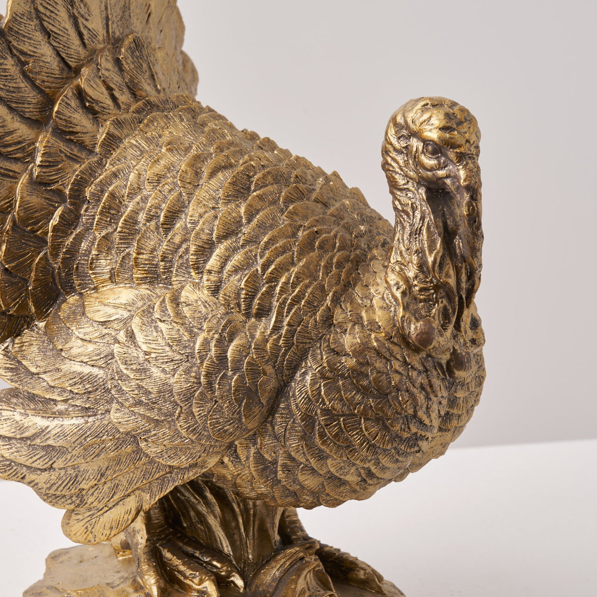 Turkey Centerpiece with Bronzed Finish and Polyresin Construction, 10 Inches