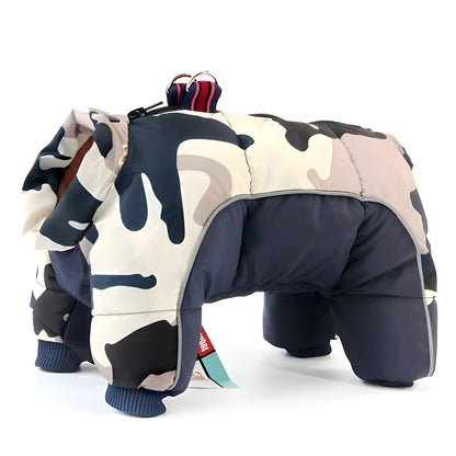 Insulated Dog Parka with Back Zipper and Reflective Strip, Water Resistant