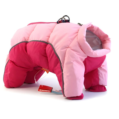 Insulated Dog Parka with Back Zipper and Reflective Strip, Water Resistant