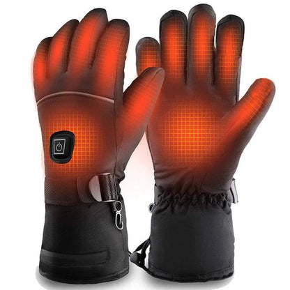Rechargeable Heated Gloves with Three Heat Settings, Nylon and Synthetic Leather Shell and One Size Fit