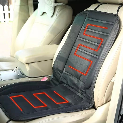 Heated Car Seat Pad with 12V Plug, Full Back Coverage and Quick Warm Up for Cold Mornings