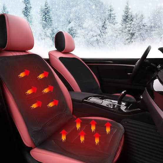 Heated Car Seat Pad with 12V Plug, Full Back Coverage and Quick Warm Up for Cold Mornings