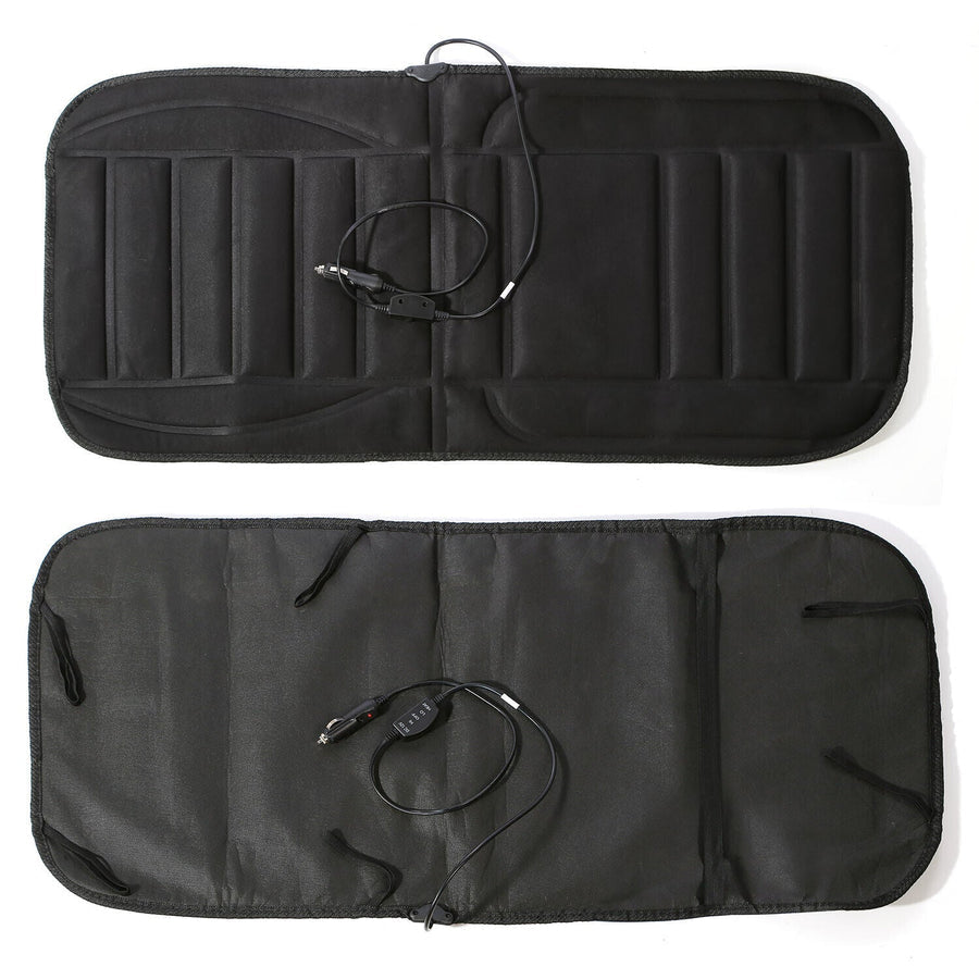Heated Car Seat Pad with 12V Plug, Full Back Coverage and Quick Warm Up for Cold Mornings