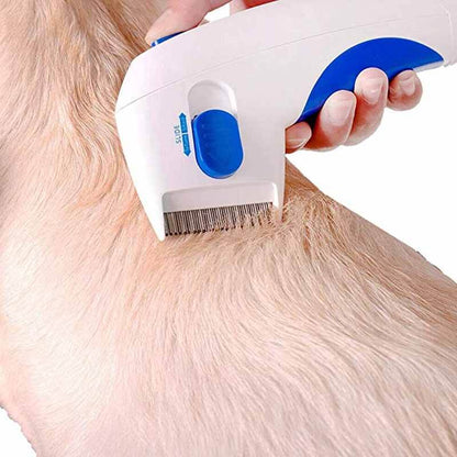 Electric Grooming Comb for Pets with Detachable Fine Tooth Head and Battery Power