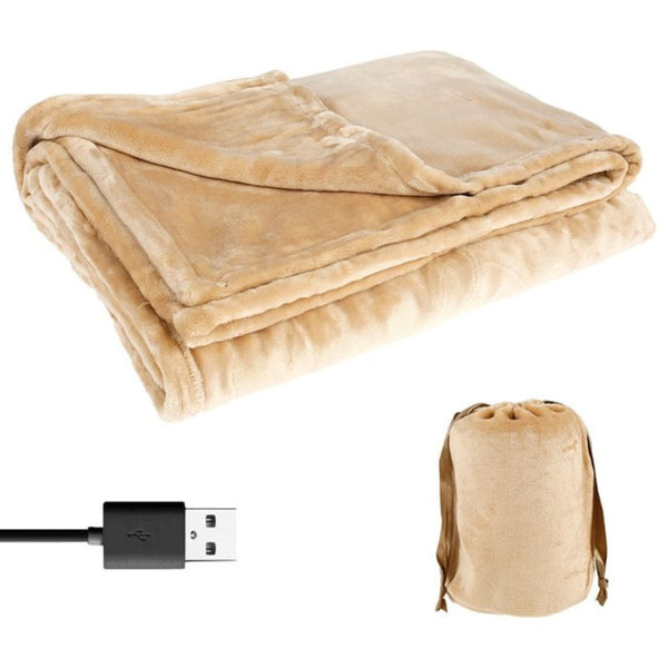 Cable Powered Flannel Heated Blanket 63 by 33 Inches for Bed, Home and Office in Three Colors