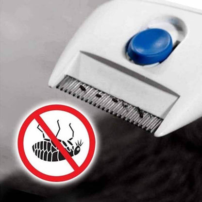 Electric Grooming Comb for Pets with Detachable Fine Tooth Head and Battery Power