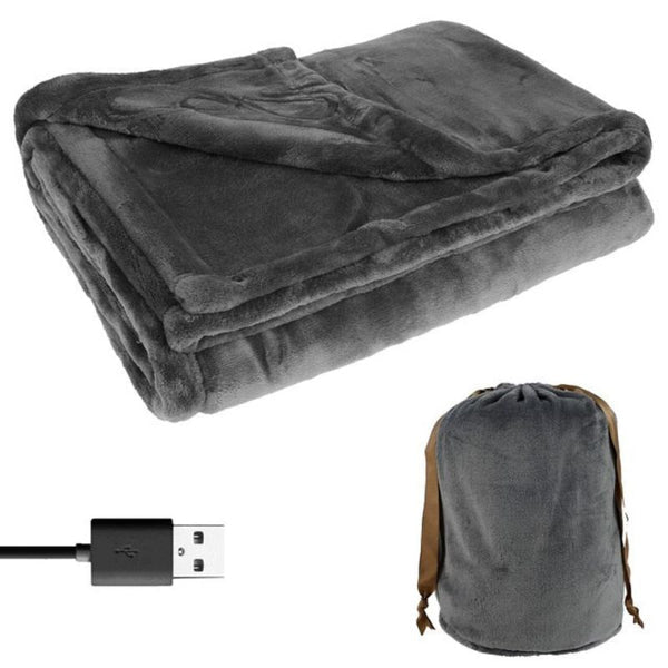Cable Powered Flannel Heated Blanket 63 by 33 Inches for Bed, Home and Office in Three Colors