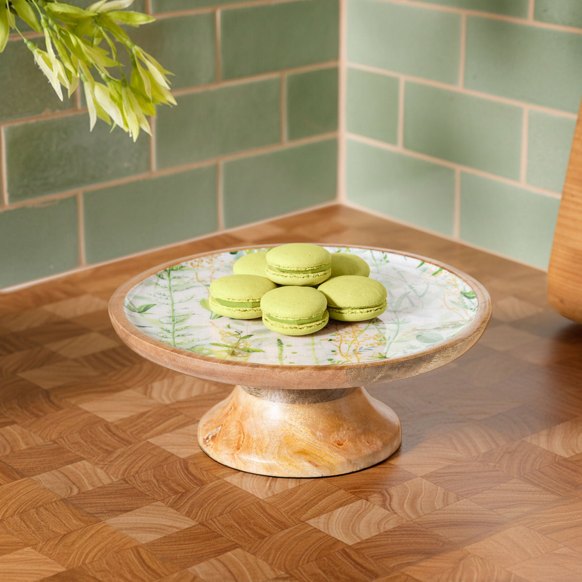 Elevated Round Cake Stand with Platform for Dessert Display