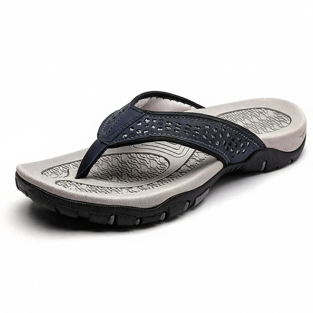 Men's Orthopedic Sandals with Contoured Arch Support and Water Resistant Nubuck, Wide Platform