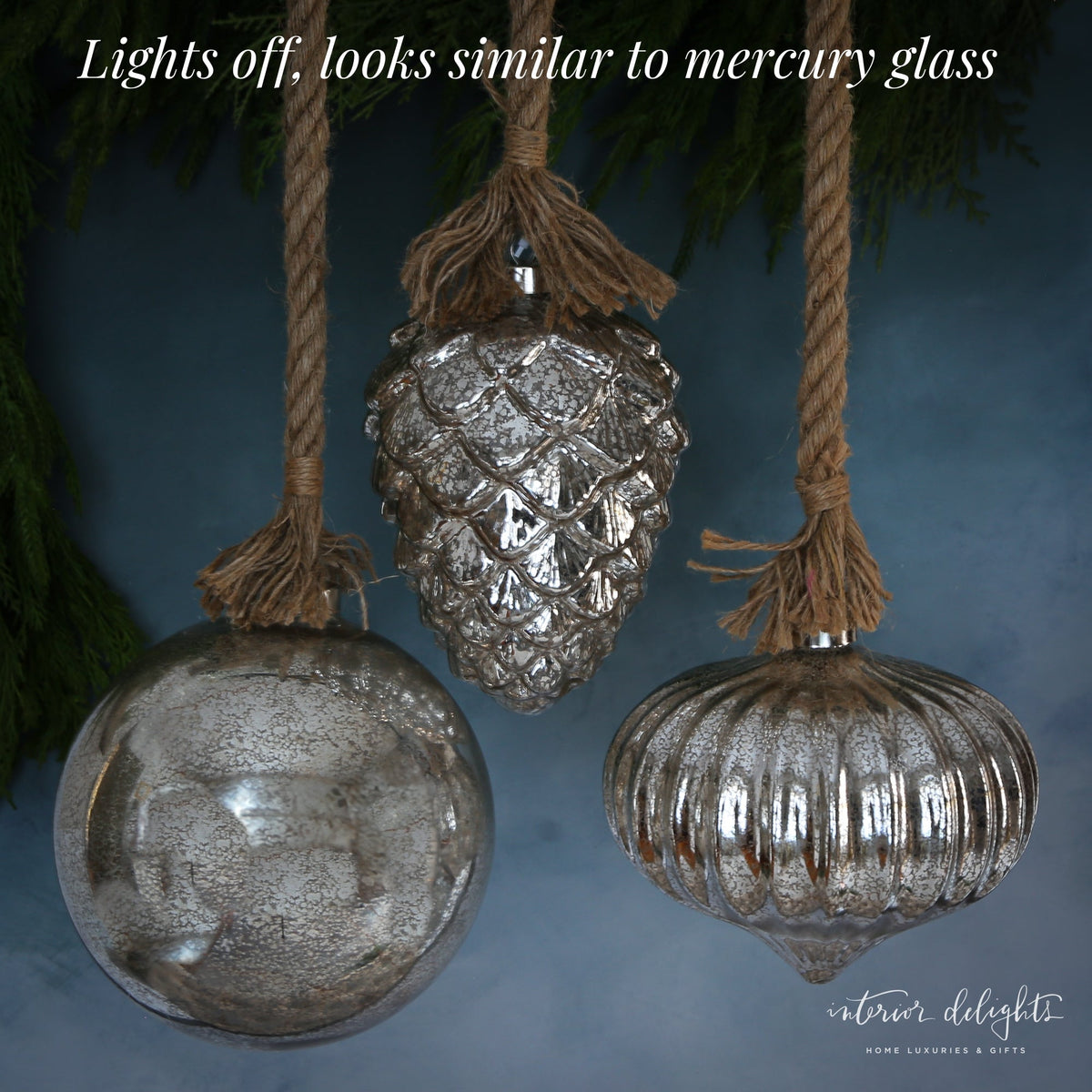 LED Glass Ornament with Warm Glow and Remote Control 7.9 Inch