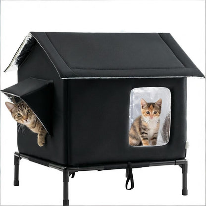 Elevated Moisture Resistant Pet Bed with Oxford Fabric and Steel Frame for Cats and Dogs