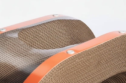 Double Layer Cardboard Cat Scratcher with Nest Style Resting Area for Indoor Cats