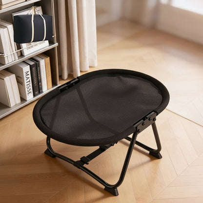 Foldable Elevated Pet Bed with Breathable Mesh and Iron Frame for Cats and Small Dogs