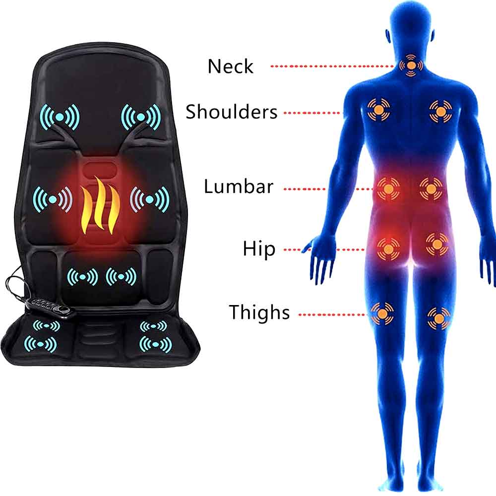 Massage Chair Pad with 8 Modes and Heating for Home and Car