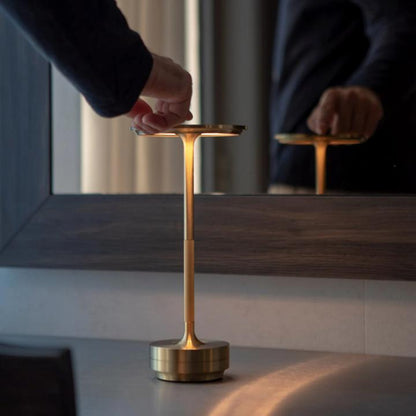 Rechargeable Metal Desk Lamp with Four Brightness Levels and Touch Control