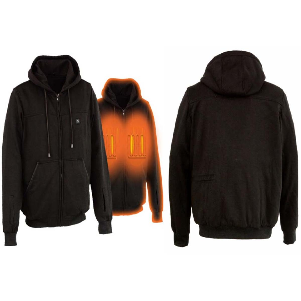 Mens Heated Hoodie with Rechargeable Battery and Three Heat Settings for Outdoor Wear