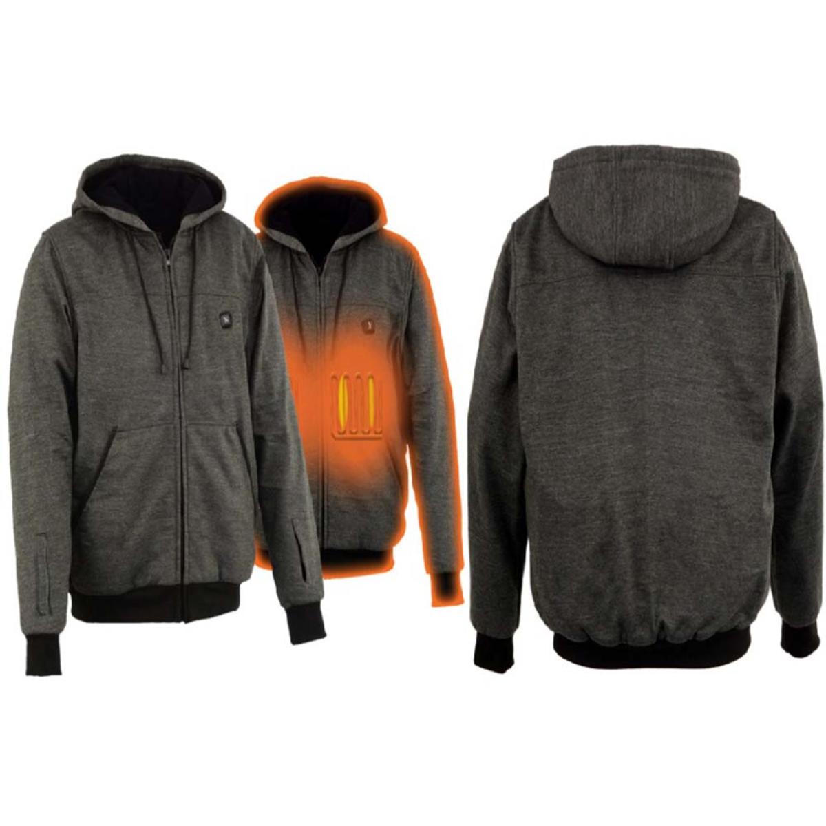 Mens Heated Hoodie with Rechargeable Battery and Three Heat Settings for Outdoor Wear