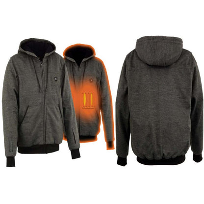 Mens Heated Hoodie with Rechargeable Battery and Three Heat Settings for Outdoor Wear