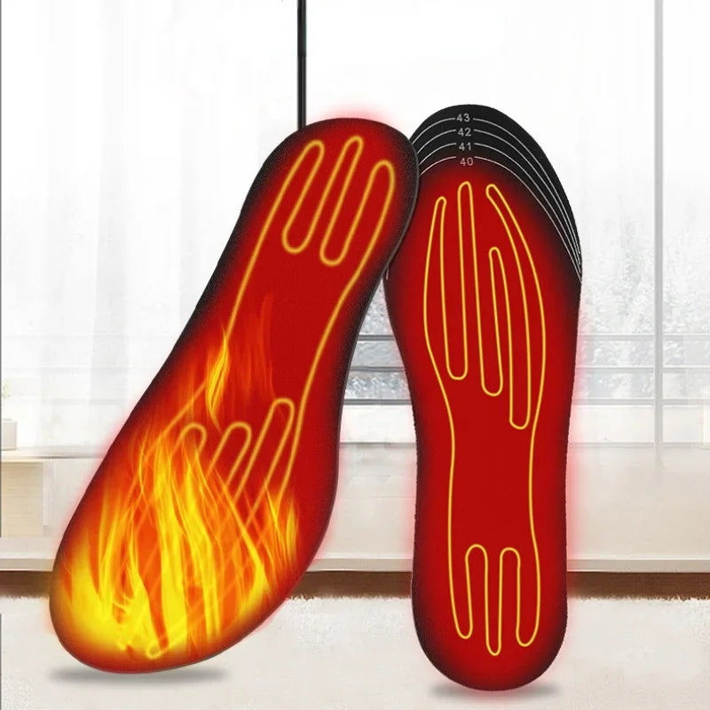 Trimmable Heated Insoles with Carbon Fiber Elements and Foam Cushioning for Cold Days