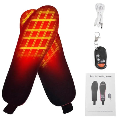 Rechargeable Heated Insoles with Wireless Remote and Three Heat Settings for Outdoor Use