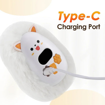 Rechargeable Cat Hand Warmer with Digital Display and 3 Heat Settings