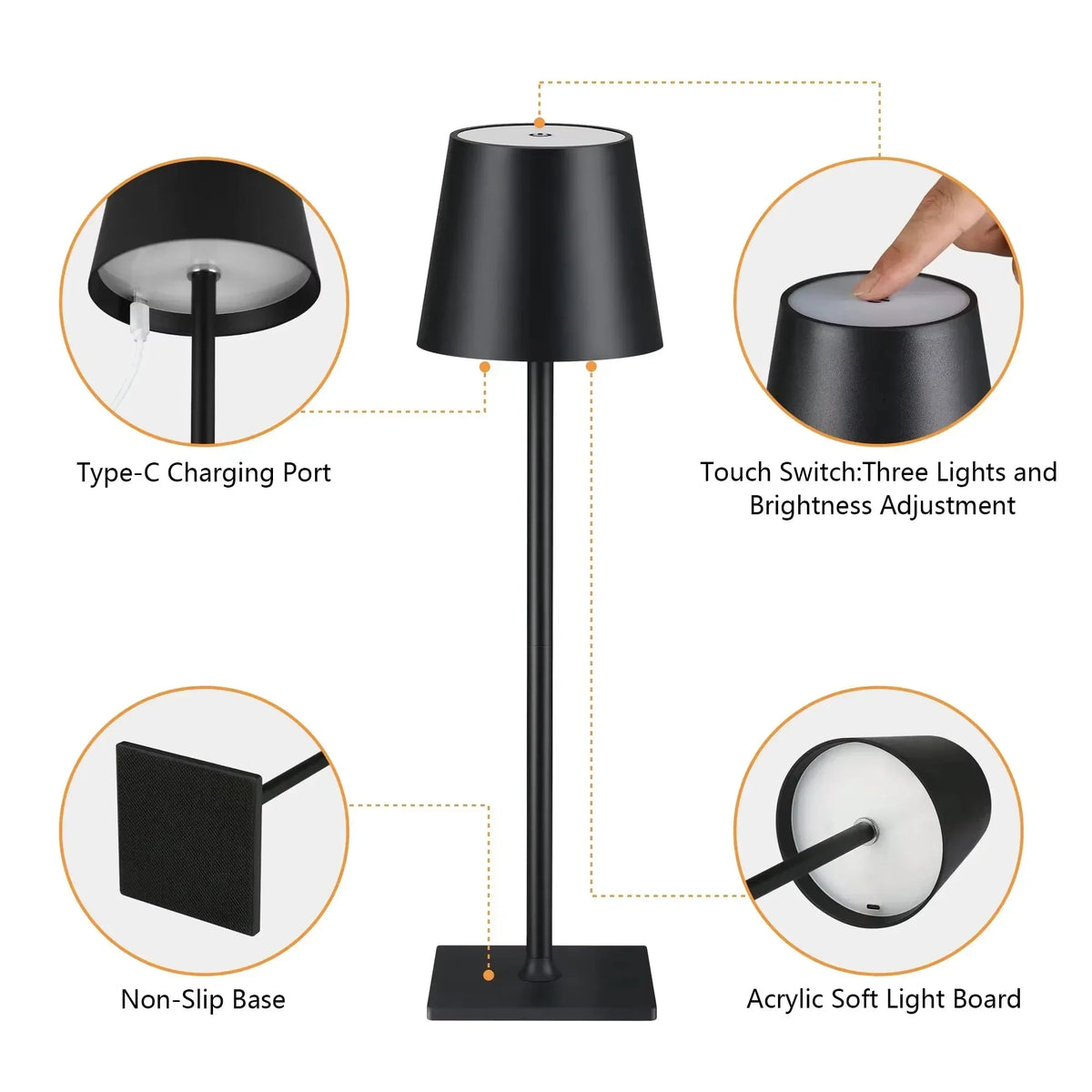 Adjustable LED Desk Lamp with Flexible Neck and Touch Control, 3 Color Temperatures