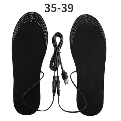 Trimmable Heated Insoles with Carbon Fiber Elements and Foam Cushioning for Cold Days