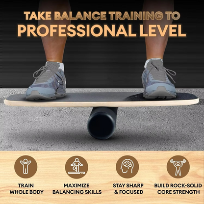 Surf Style Wobble Board Training Set with Roller, Ball, and 9 Adjustable Difficulty Modes