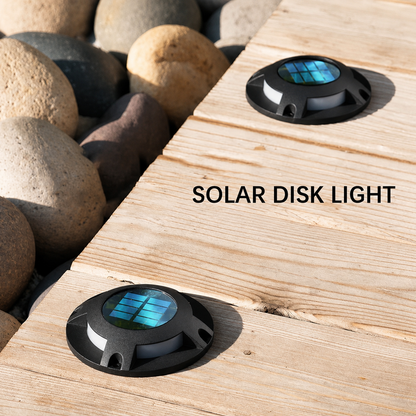 Solar Deck Light with Six LED Array and Dual Brightness Modes, 80 Hour Runtime