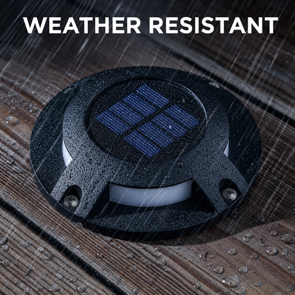 Solar Deck Light with Six LED Array and Dual Brightness Modes, 80 Hour Runtime