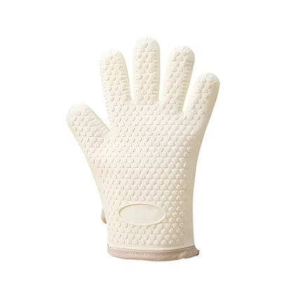 Silicone Oven Gloves with Five Finger Design and Cotton Lining, Heat Resistant