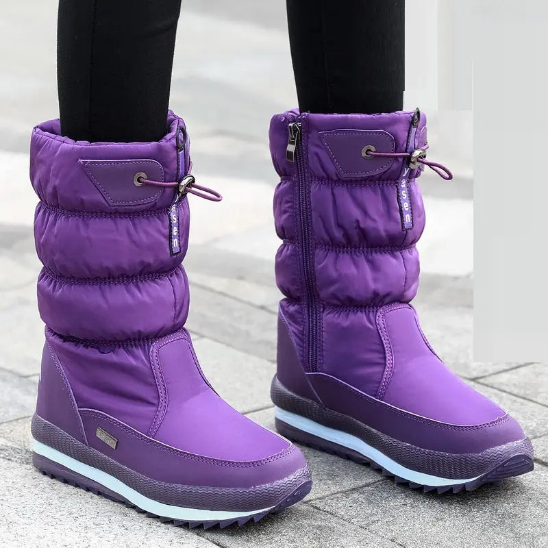 Luna Waterproof Mid-Calf Winter Boots with Velvet Lining for Women