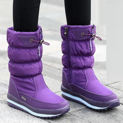 Luna Waterproof Mid-Calf Winter Boots with Velvet Lining for Women