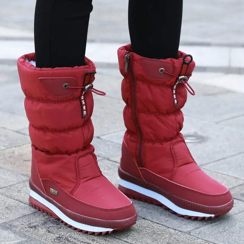 Luna Waterproof Mid-Calf Winter Boots with Velvet Lining for Women