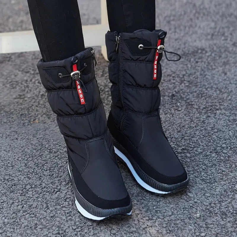 Luna Waterproof Mid-Calf Winter Boots with Velvet Lining for Women