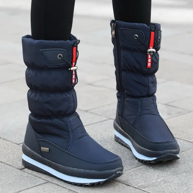 Luna Waterproof Mid-Calf Winter Boots with Velvet Lining for Women