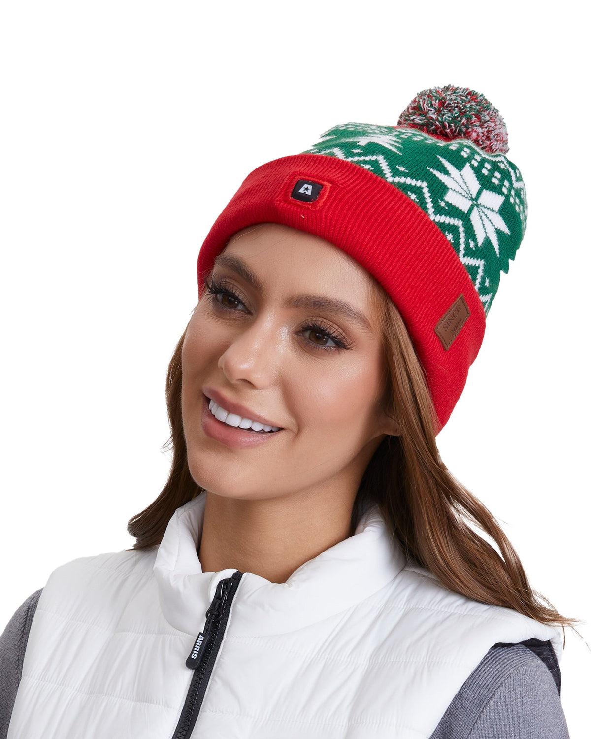 Cordless Heated Winter Knit Hat with Dual Ear Pads and 3 Warmth Settings for Outdoor Wear