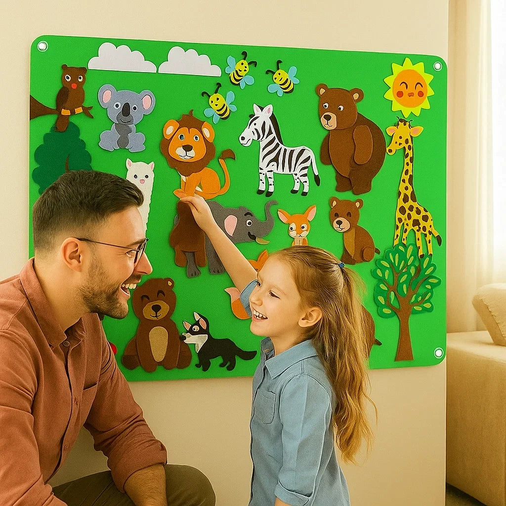 Felt Scene Board with Reusable Figures, Zoo, Farm, Galaxy and Underwater Themes