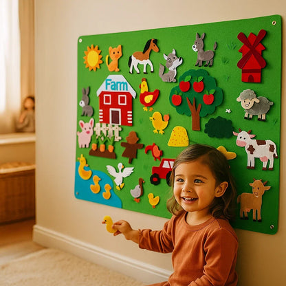 Felt Scene Board with Reusable Figures, Zoo, Farm, Galaxy and Underwater Themes