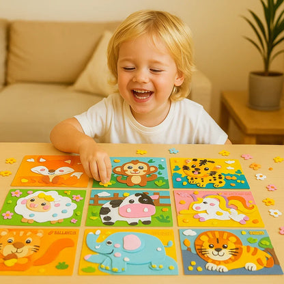 Sticker Placement Activity Set with Animal and Vehicle Picture Boards