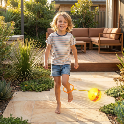 LED Ankle Skip Ball with Glowing Lights for Kids Jumping Games in Pink, Blue or Yellow