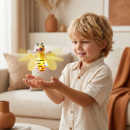 Hand Controlled Flying Bee Toy with Motion Sensor and LED Lights in Yellow Or Pink